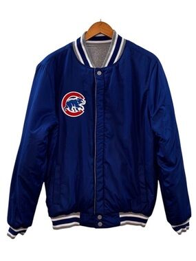 Chicago Cubs JH Design Embroidered Reversible Full Snap Fleece Jacket Medium